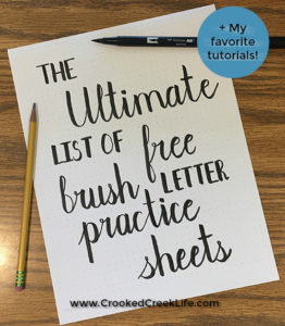 Free Hand Lettering Practice Sheets - Printable Brush Pen