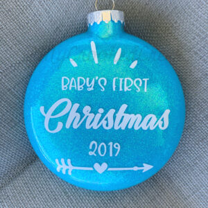 Custom Baby's First Christmas Ornament (Two-sided)