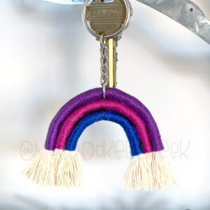 Custom 3-Color Macrame Rainbow Keychain