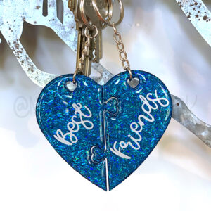Best Friends Split-Heart Keychain Set