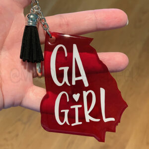 Custom Color Georgia GA Girl Key Chain