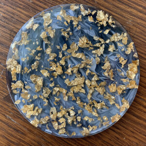 Black & Gray Coaster with Gold Flakes