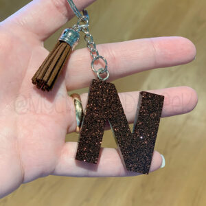 Custom Glitter Letter Initial Keychain