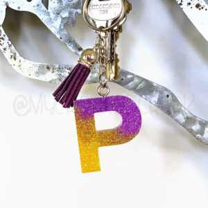 Custom Ombré Glitter Letter Initial Key Chain