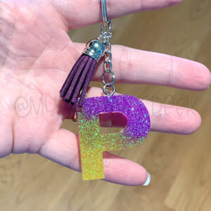 Custom Ombré Glitter Letter Initial Key Chain