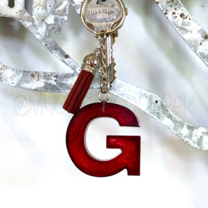 Custom Color Letter Initial Keychain