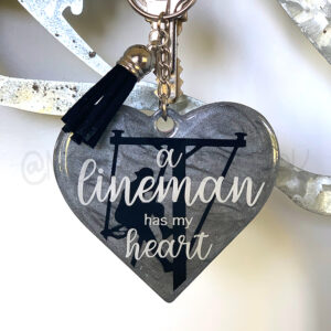 Custom Lineman Has my Heart Keychain