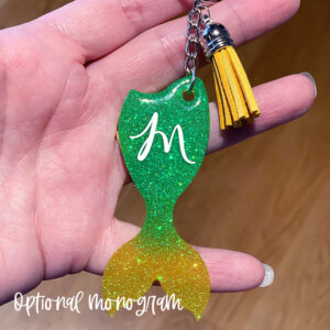 Custom Ombré Glitter Mermaid Tail Keychain