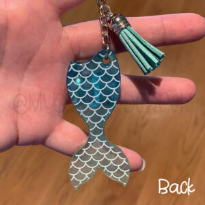 Custom Shimmery Ombré Mermaid Tail Keychain