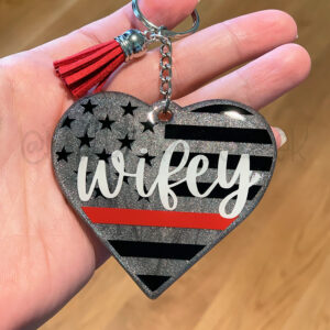 Thin Red Line Flag Firefighter Key Chain